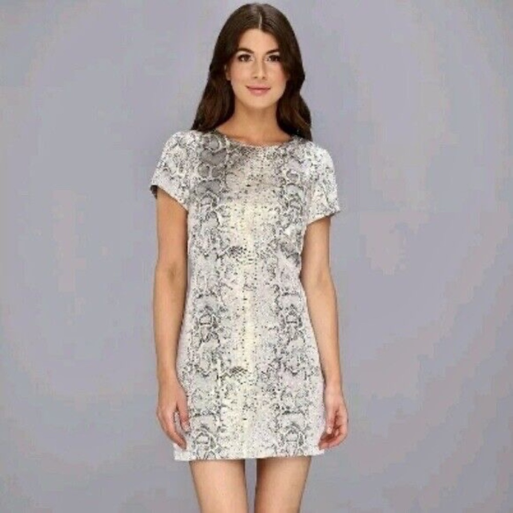 NWT!! SANCTUARY Snake Print Brocade Metallic Shift Dress Party Cocktail Large